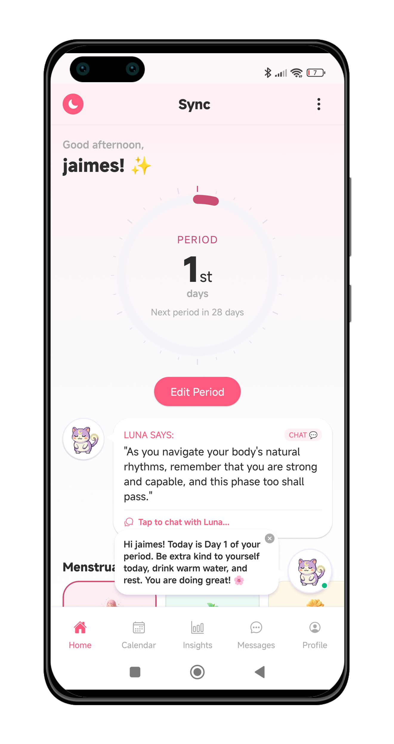 Tracker dashboard mockup